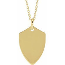 Load image into Gallery viewer, 18K Yellow Vermeil 22.4x14.1 mm Shield 24&quot; Necklace
