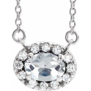 14K White 9/10 CTW Diamond 18" Necklace