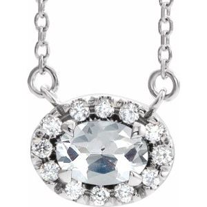 Collier Platine 9/10 CTW Diamant 16 "