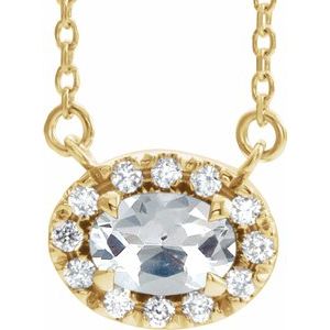 14K Yellow 9/10 CTW Diamond 16" Necklace