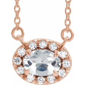 14K Rose 5/8 CTW Diamond 16" Necklace