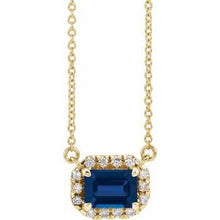 Charger l&#39;image dans la galerie, Collier 18K saphir bleu jaune et diamant 1/5 CTW 18 &quot;
