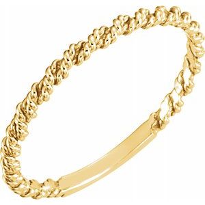 10K Yellow 2 mm Twisted Rope Band
