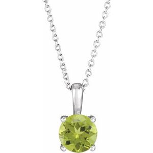 Sterling Silver Peridot 16-18" Necklace