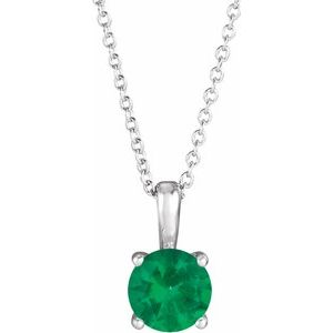 Platinum Emerald 16-18" Necklace