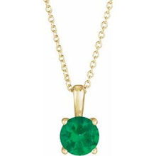 Load image into Gallery viewer, 14K Yellow Emerald 16-18&quot; Necklace
