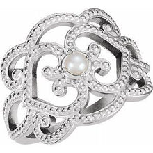 Charger l'image dans la galerie, Sterling Silver Granulated Cultured Seed Pearl Ring
