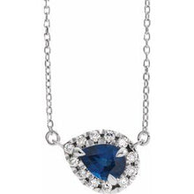 Load image into Gallery viewer, Sterling Silver Blue Sapphire &amp; 1/5 CTW Diamond 16&quot; Necklace
