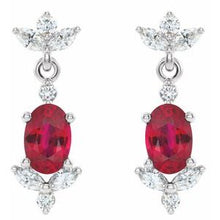 Load image into Gallery viewer, 14K White Ruby &amp; 3/8 CTW Diamond Earrings
