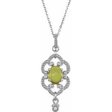 Load image into Gallery viewer, Sterling Silver Peridot &amp; .015 CTW Diamond 18&quot;  Necklace
