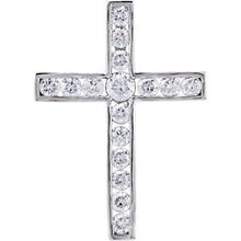 Load image into Gallery viewer, Platinum 1 CTW Diamond 28.2x21.2 mm Cross Pendant
