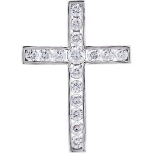 Platinum 1 CTW Diamond 28.2x21.2 mm Cross Pendant