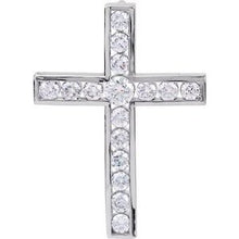 Load image into Gallery viewer, Platinum 1 1/4 CTW Diamond 31.4x22.8 mm Cross Pendant

