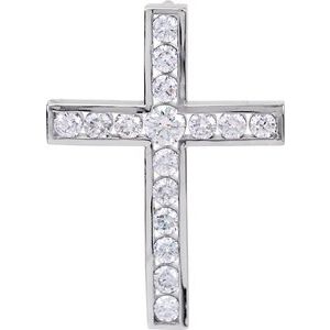 Platinum 1 1/4 CTW Diamond 31.4x22.8 mm Cross Pendant