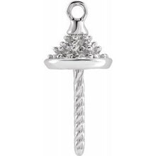 Load image into Gallery viewer, 14K White Accented Dangle Mounting for 5-12.5 mm Pearl
