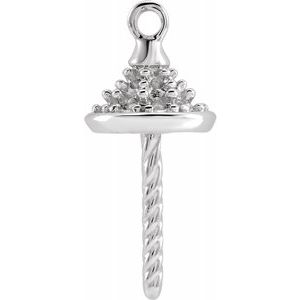 14K White Accented Dangle Mounting for 5-12.5 mm Pearl