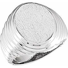Charger l'image dans la galerie, Sterling Silver 16x14 mm Oval Signet Ring
