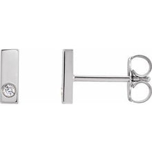 Load image into Gallery viewer, Sterling Silver .03 CTW Diamond Bar Earring
