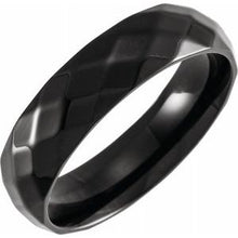 Load image into Gallery viewer, Black PVD Titanium 6 mm Faceted Band Size 9.5
