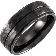Charger l&#39;image dans la galerie, Black Titanium 8 mm Grooved Flat Edge Band Size 9.5
