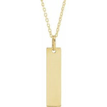 Charger l&#39;image dans la galerie, 18K Yellow Gold-Plated Sterling Silver 20x5 mm Bar 20&quot; Necklace
