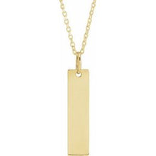Load image into Gallery viewer, 18K Yellow Gold-Plated Sterling Silver 20x5 mm Bar 16-18&quot; Necklace
