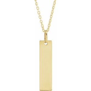 18K Yellow Gold-Plated Sterling Silver 20x5 mm Bar 16-18
