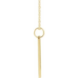 18K Yellow Gold-Plated Sterling Silver 20x5 mm Bar 16-18" Necklace