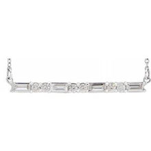 Load image into Gallery viewer, Sterling Silver 1/2 CTW Diamond Bar 16-18&quot; Necklace
