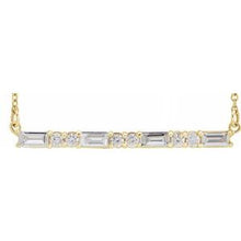 Charger l&#39;image dans la galerie, Collier de barre de diamant jaune 14K 1/2 CTW 16-18 &quot;
