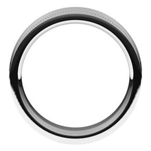 Load image into Gallery viewer, Sterling Silver 7 mm Milgrain Concave with Edge Band Size 6
