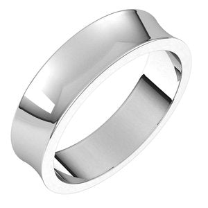 Sterling Silver 5 mm Concave Light Band Size 6