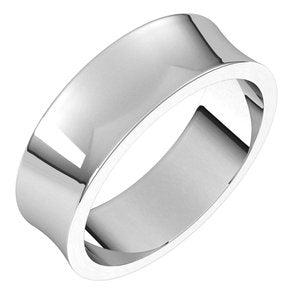 Sterling Silver 6 mm Concave Light Band Size 9.5