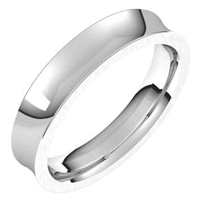 Sterling Silver 4 mm Concave Comfort Fit Band Size 10
