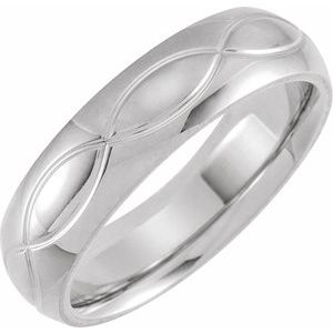 Sterling Silver 6 mm Infinity Patterned Band Size 9