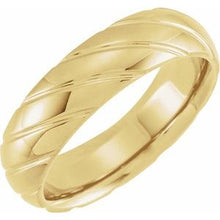 Charger l&#39;image dans la galerie, 18K Yellow 6 mm Grooved Band Size 13
