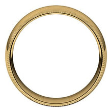 Charger l&#39;image dans la galerie, 18K Jaune 7 mm Double Milgrain Demi-rond Comfort Fit Band Taille 12
