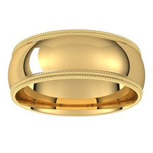 Charger l&#39;image dans la galerie, 18K Jaune 7 mm Double Milgrain Demi-rond Comfort Fit Band Taille 12
