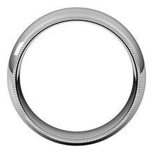Load image into Gallery viewer, Platinum 8 mm Double Milgrain Half Round Comfort Fit Band Size 13
