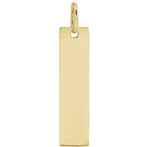 18K Yellow Gold-Plated Sterling Silver 20x5 mm Bar Pendant