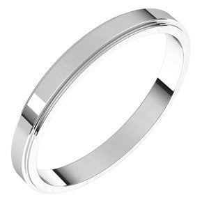 Sterling Silver 2.5 mm Flat Edge Band Size 7