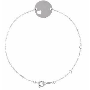 Sterling Silver Pierced Heart Disc 7-8