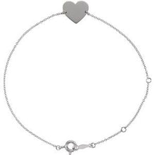 Load image into Gallery viewer, Sterling Silver Heart 7-8&quot; Bracelet
