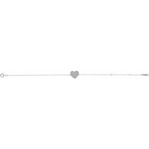 Sterling Silver Heart 7-8" Bracelet