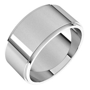 Sterling Silver 9 mm Flat Edge Band Size 10