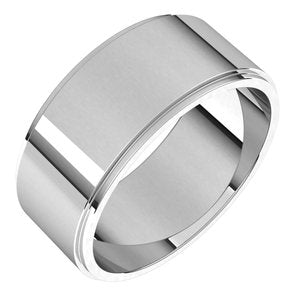Sterling Silver 8 mm Flat Edge Band Size 10