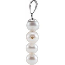 Load image into Gallery viewer, 14K White 19.75x14.5 mm Freshwater Cultured Pearl Cross Pendant
