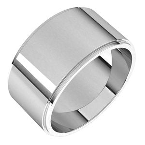 Sterling Silver 10 mm Flat Edge Band Size 7
