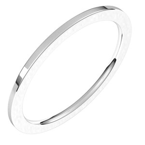 10K White 1 mm Flat Comfort Fit Light Band Size 10