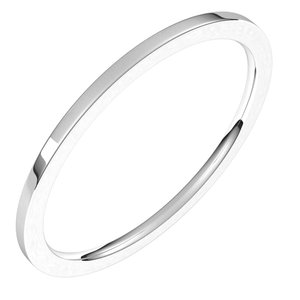 10K White 1 mm Flat Comfort Fit Light Band Size 7